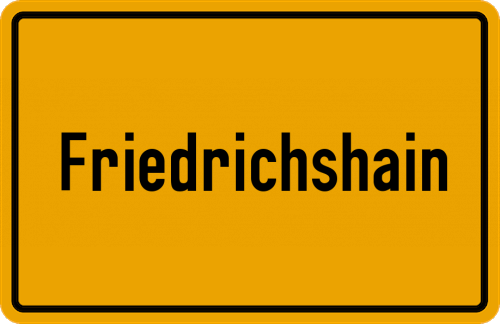 Ortsschild Friedrichshain