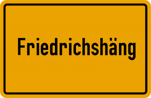 Ortsschild Friedrichshäng, Kreis Oberviechtach