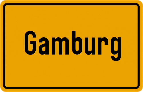 Ortsschild Gamburg, Tauber