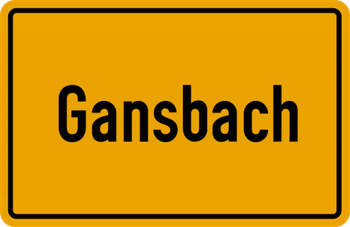 Ortsschild Gansbach, Oberpfalz