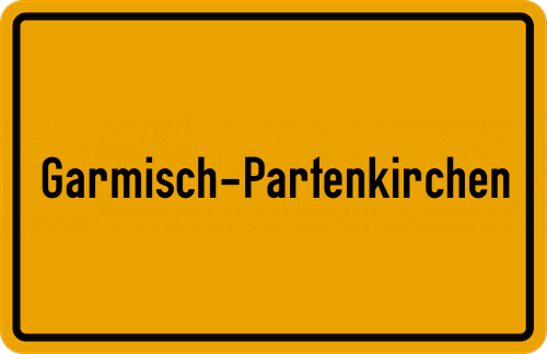 Ortsschild Garmisch-Partenkirchen
