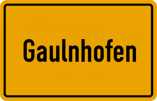 Ortsschild Gaulnhofen, Mittelfranken