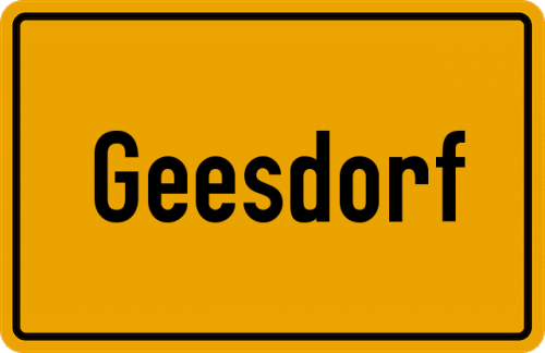 Ortsschild Geesdorf