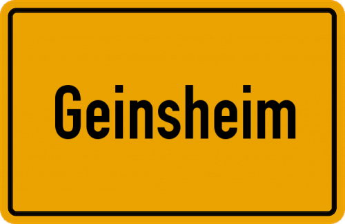 Ortsschild Geinsheim, Pfalz
