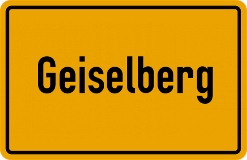 Ortsschild Geiselberg, Pfalz