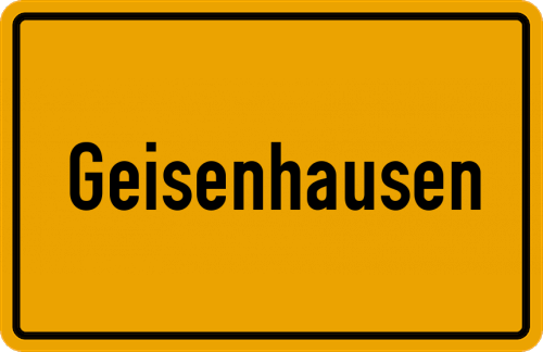 Ortsschild Geisenhausen, Kreis Pfaffenhofen an der Ilm