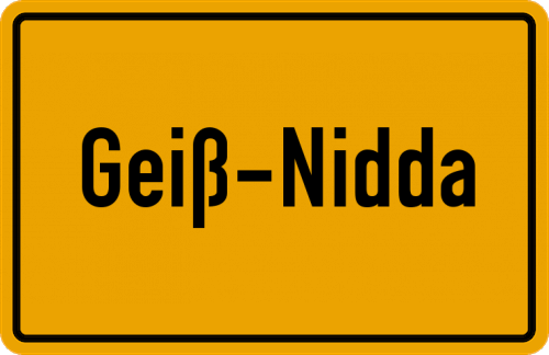 Ortsschild Geiß-Nidda
