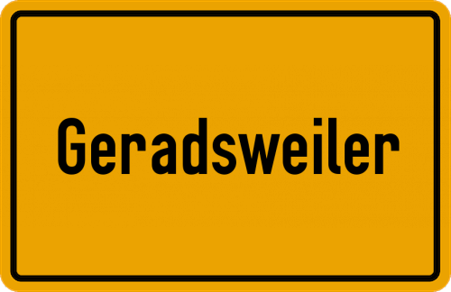 Ortsschild Geradsweiler