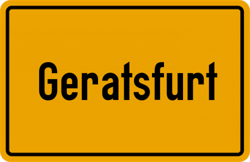Ortsschild Geratsfurt