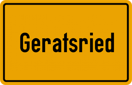Ortsschild Geratsried, Allgäu