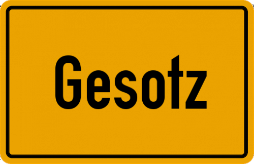 Ortsschild Gesotz, Gemeinde Feuerscheid