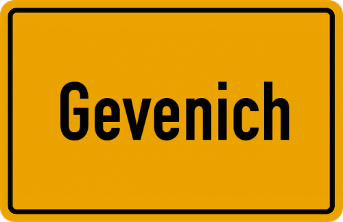 Ortsschild Gevenich, Eifel