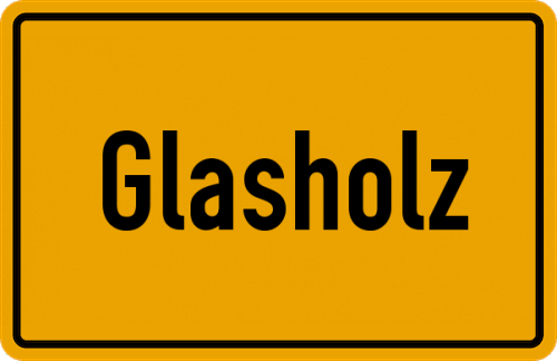 Ortsschild Glasholz, Holstein