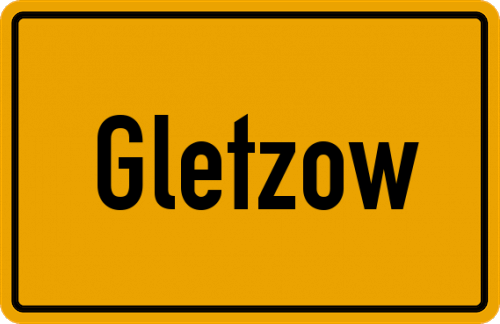 Ortsschild Gletzow
