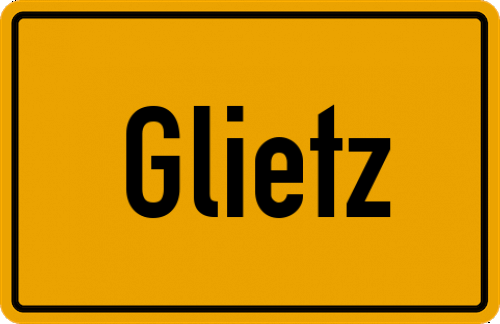Ortsschild Glietz