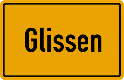 Ortsschild Glissen, Kreis Nienburg, Weser