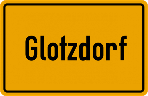 Ortsschild Glotzdorf, Kreis Bayreuth