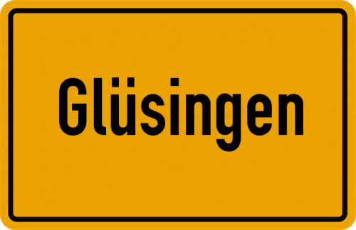 Ortsschild Glüsingen, Kreis Lüneburg