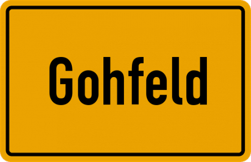 Ortsschild Gohfeld, Kreis Herford