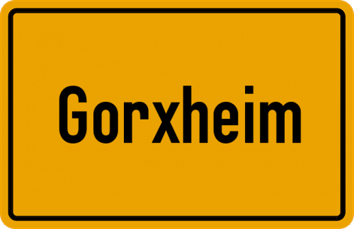 Ortsschild Gorxheim, Kreis Bergstraße