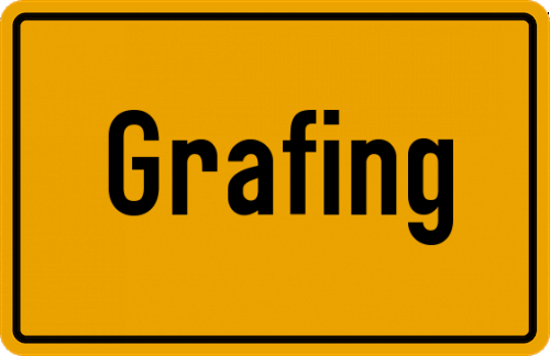 Ortsschild Grafing, Ilm