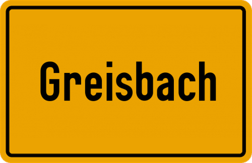 Ortsschild Greisbach, Kreis Miesbach