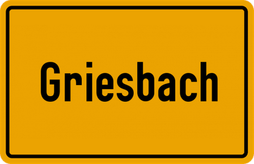 Ortsschild Griesbach, Kreis Tirschenreuth