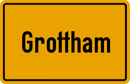 Ortsschild Grottham, Rottal