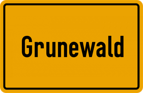Ortsschild Grunewald, Uckermark