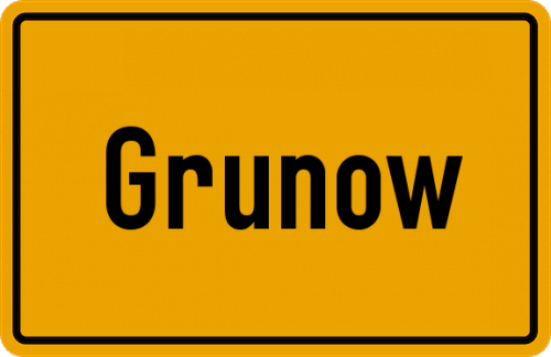Ortsschild Grunow