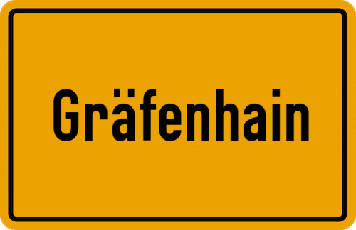 Ortsschild Gräfenhain, Thüringen