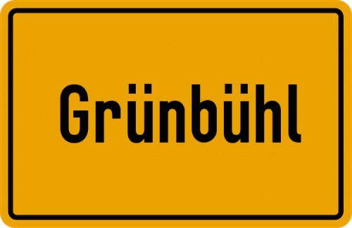Ortsschild Grünbühl