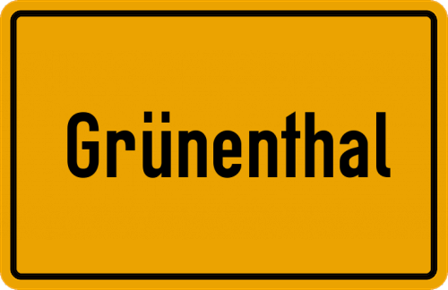Ortsschild Grünenthal
