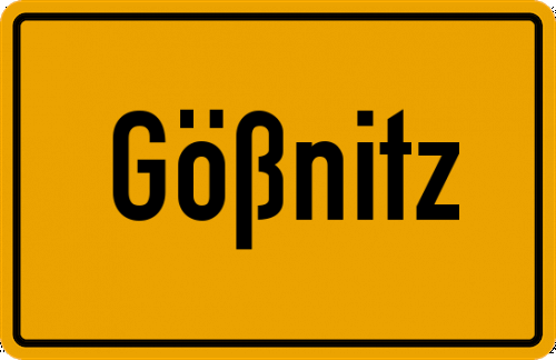 Ortsschild Gößnitz, Thüringen