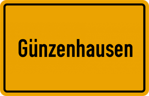 Ortsschild Günzenhausen, Kreis Freising