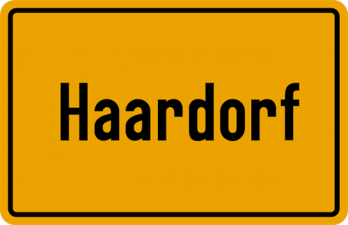 Ortsschild Haardorf, Niederbayern