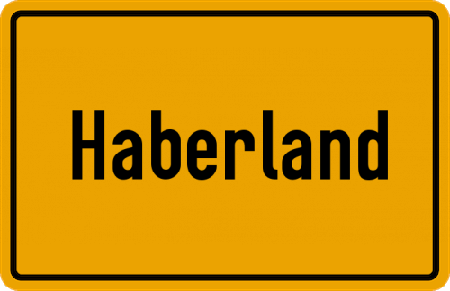 Ortsschild Haberland