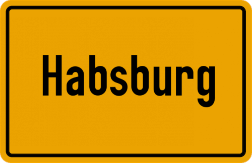 Ortsschild Habsburg