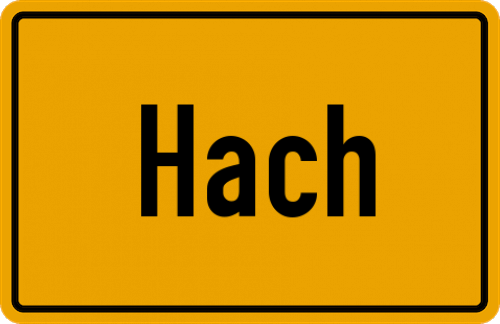 Ortsschild Hach