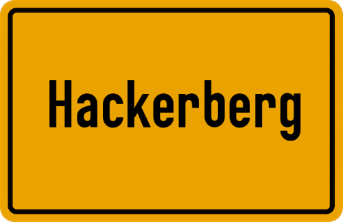 Ortsschild Hackerberg