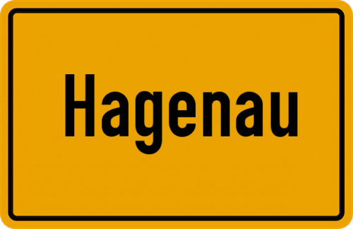 Ortsschild Hagenau, Oberfranken