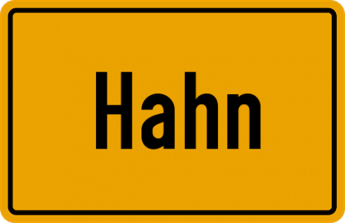 Ortsschild Hahn