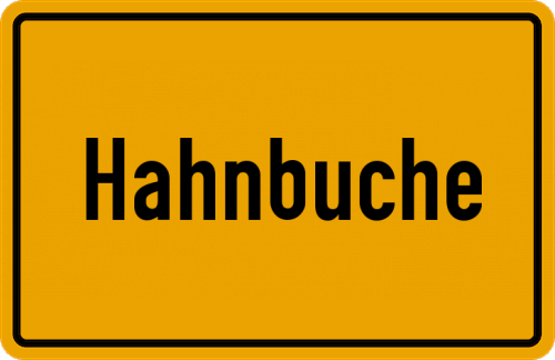 Ortsschild Hahnbuche