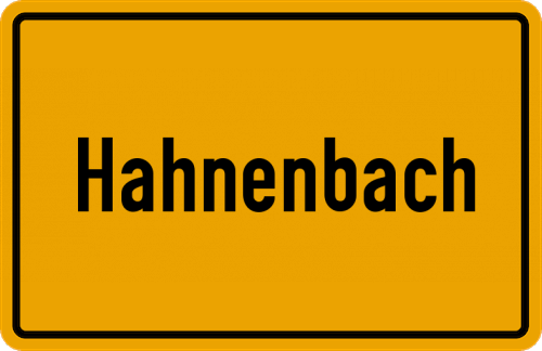 Ortsschild Hahnenbach