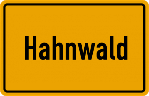 Ortsschild Hahnwald, Bezirk Köln