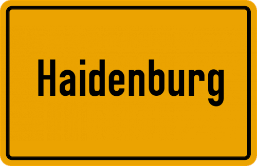 Ortsschild Haidenburg, Niederbayern