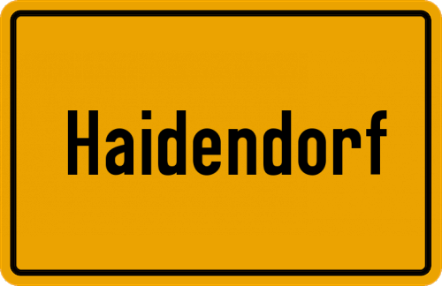 Ortsschild Haidendorf, Niederbayern
