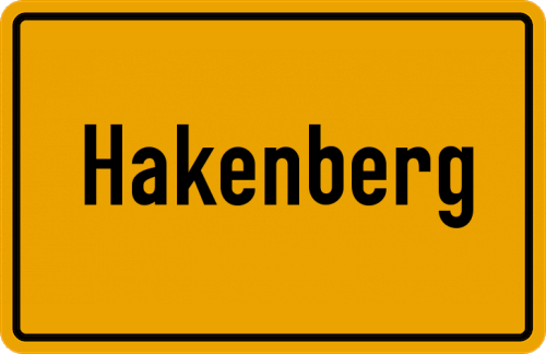 Ortsschild Hakenberg, Kreis Büren, Westfalen