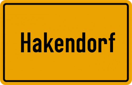 Ortsschild Hakendorf
