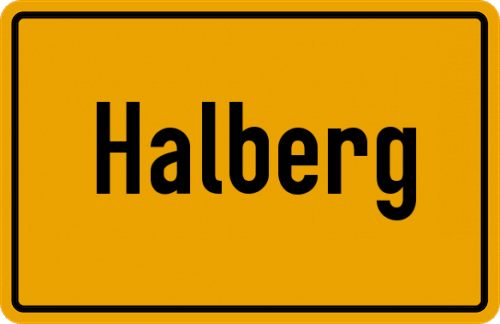 Ortsschild Halberg